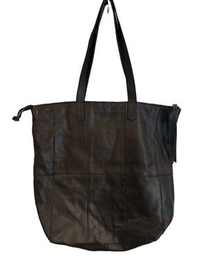 Day & Mood Heather Leather Tote with Subtle Patchwork Detail
